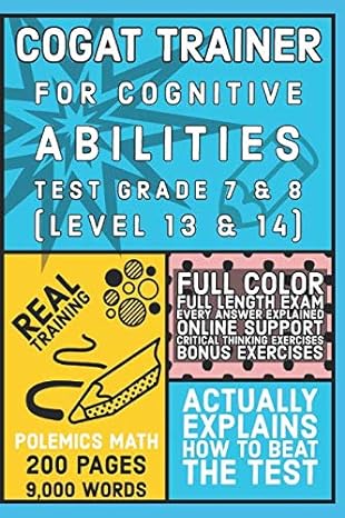 cogat trainer for cognitive abilities test grade 7 and 8 1st edition dustin pack ,kevin akers 1976727030,