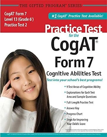 practice test for the cogat form 7 level 13 practice test 2 1st edition mercer publishing 1937383172,