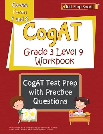 cogat grade 3 level 9 workbook cogat test prep with practice questions covers forms 7 and 8 1st edition