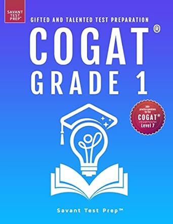 cogat grade 1 test prep gifted and talented test preparation book two practice tests for children in first