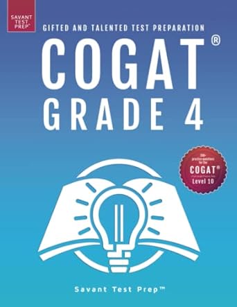 cogat grade 4 test prep gifted and talented test preparation book two practice tests for children in  grade