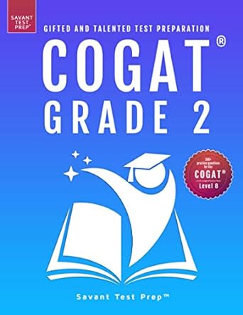 cogat grade 2 test prep gifted and talented test preparation book two practice tests for children in second