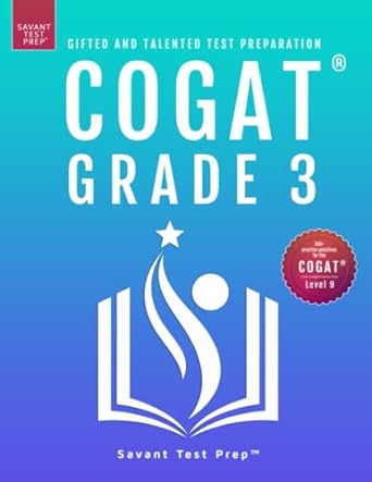 cogat grade 3 test prep gifted and talented test preparation book two practice tests for children in third