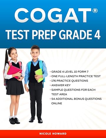 cogat test prep grade 4 grade 4 level 10 form 7 one full length practice test 176 practice questions answer