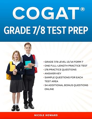 cogat grade 7/8 test prep grade 7/8 level  form 7 one full length practice test 176 practice questions answer