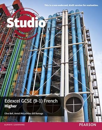 studio edexcel gcse french higher student book evaluation copy 1st edition clive bell 1292171359,