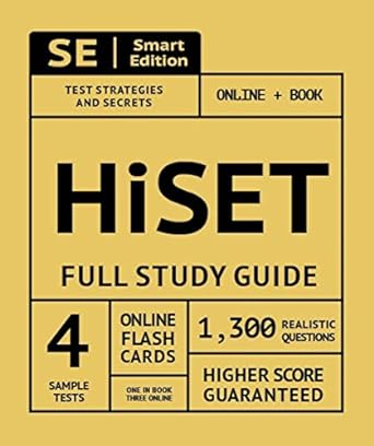 hiset full study guide test preparation book for all subjects including 4 full practice tests both in the