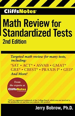 cliffsnotes math review for standardized tests 2nd edition jerry bobrow 0470500778, 978-0470500774