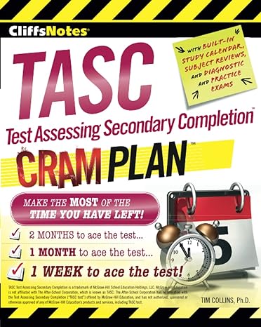 cliffsnotes tasc test assessing secondary completion cram plan new edition tim collins ph.d. 0544373316,
