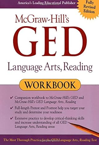 mcgraw hill s ged language arts reading workbook 1st edition john reier 0071407111, 978-0071407113