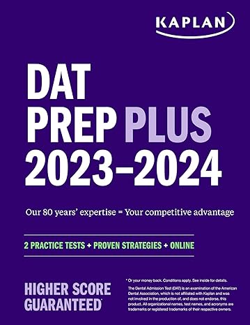 dat prep plus 2023 2024 2 practice tests + proven strategies + online 1st edition kaplan test prep