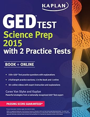 kaplan ged test science prep 2015 book + online csm edition caren van slyke 1625232381, 978-1625232380