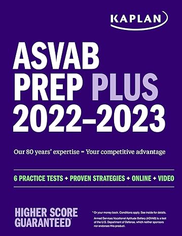 asvab prep plus 2022 2023 6 practice tests + proven strategies + online + video 1st edition kaplan test prep