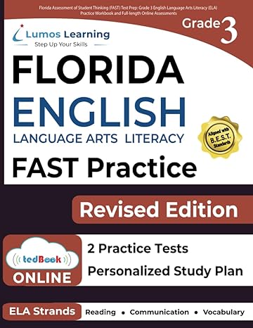 florida assessment of student thinking test prep grade 3 english language arts literacy practice workbook and