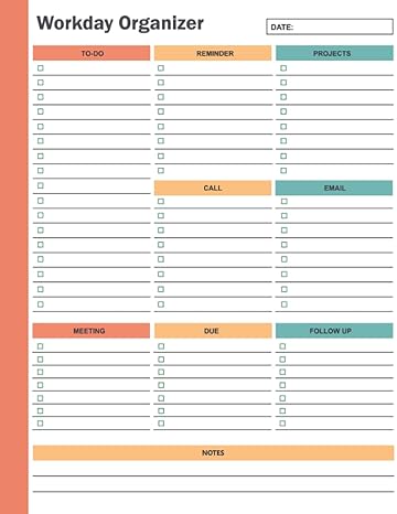 workday organizer daily work schedule planner to help you make the most of your work day 1st edition fuzzy