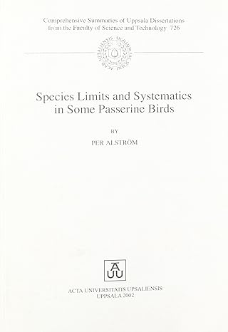 species limits and systematics in some passerine birds 1st edition per alstrom 9155453414, 978-9155453411