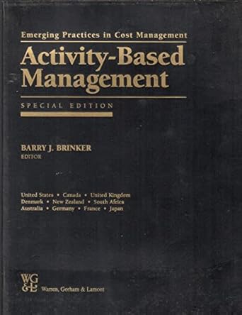 emerging practices in cost management activity based management special edition barry j. brinker 0791321428,