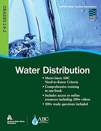 wso water distribution grades 1 and 2 1st edition awwa 1625761260, 978-1625761262