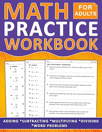 math workbook for adults addition subtraction multiplication division with more 2000 exercises math practice