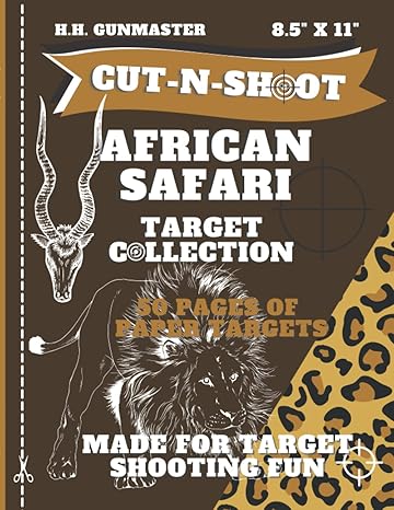 hhgunmaster cut n shoot african safari shooting target book paper targets designed for bb pellet air soft