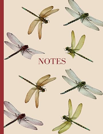 botanical dragonflies book for taking notes for women a perfect a4 lined notepad for girls 1st edition rina
