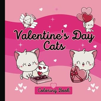 valentines day cats cute and simple cat love designs 1st edition mb coloring b0cp7p8chp, 979-8870099446