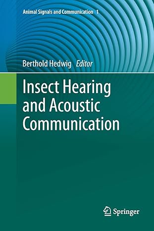 insect hearing and acoustic communication 1st edition berthold hedwig 3662509296, 978-3662509296