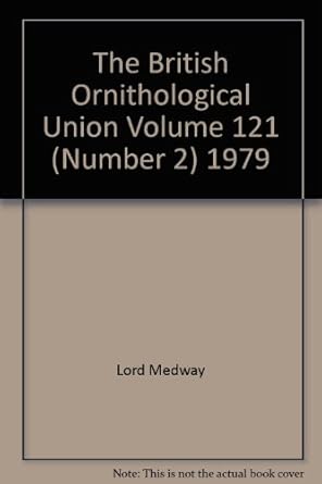 the british ornithological union volume 121 1979 1st edition lord medway b004755prc