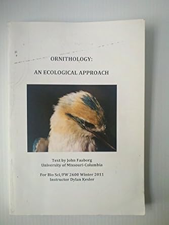 ornithology an ecological approach 1st edition john r , chaplin susan b faaborg b000oiwvw8