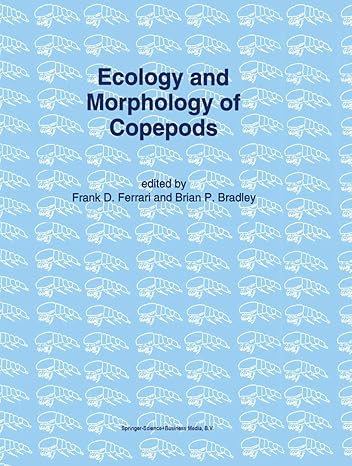 ecology and morphology of copepods proceedings of the 5th international conference on copepoda baltimore usa