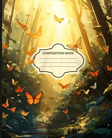 composition noteboook butterfly botanical illustration 120 pages college ruled 1st edition creative minds