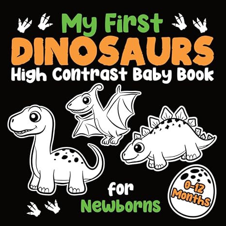 my first dinosaurs high contrast baby book for newborns 0 12 months simple black and white dinosaurs themed