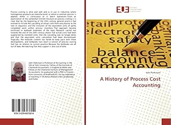 a history of process cost accounting 1st edition john parkinson 3639607600, 978-3639607604