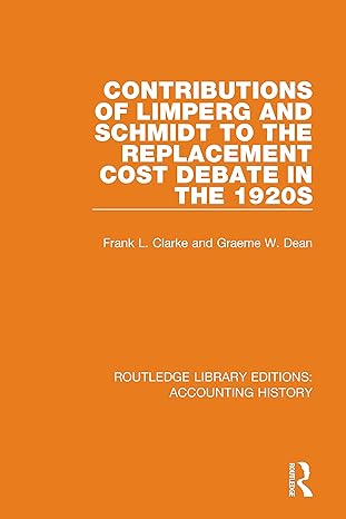 contributions of limperg and schmidt to the replacement cost debate in the 1920s 1st edition graeme w. dean,