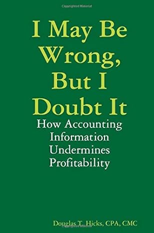 i may be wrong but i doubt it how accounting information undermines profitability null edition douglas hicks