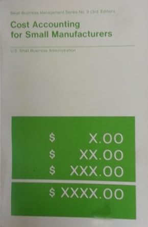 cost accounting for small manufacturers 2nd edition richard lee brummet, charts b002tos36s