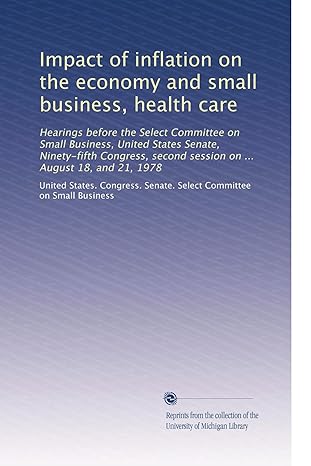 impact of inflation on the economy and small business health care 1st edition . united states. congress.