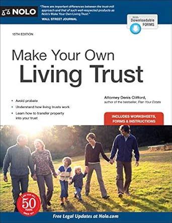 make your own living trust 15th edition denis clifford attorney 1413328407, 978-1413328400
