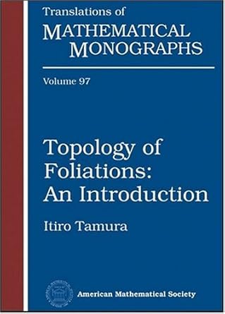 topology of foliations an introduction 1st edition itiro tamura 0821842005, 978-0821842003