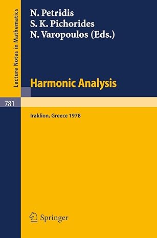 harmonic analysis 1978 proceedings of a conference held at the university of crete iraklion greece july 1978