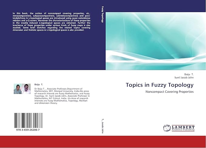 topics in fuzzy topology noncompact covering properties 1st edition baiju t ,sunil jacob john 3659262064,