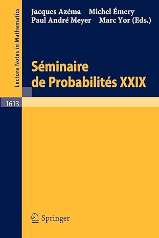 seminaire de probabilites xxix 1995th edition jacques azema ,michel emery ,paul andre meyer ,marc yor