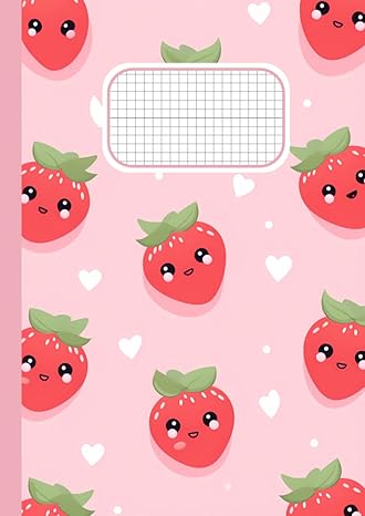 quaderno a quadretti kawaii fragole fragola taccuino quadernone quadretti 5 mm senza margine fragole