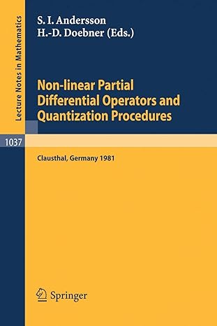 non linear partial differential operators and quantization procedures proceedings of a workshop held at