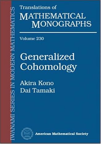 generalized cohomology 1st edition dai tamaki akira kono 0821835149, 978-0821835142