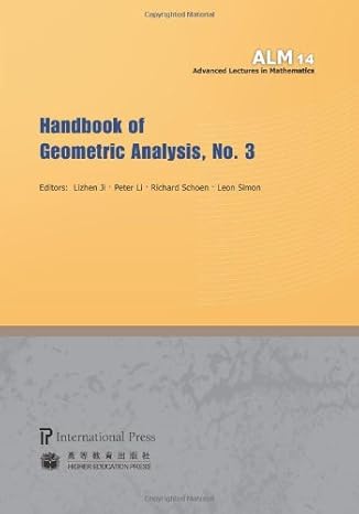 handbook of geometric analysis no 3 1st edition various ,lizhen ji ,peter li ,irvine ,richard schoen ,leon