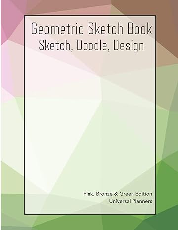 geometric sketch book pink bronze and   sketch doodle design green edition universal planners 1794359184,