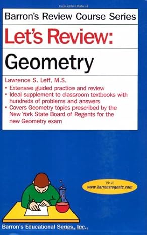 lets review geometry 1st edition lawrence s leff m s b004kab3ji