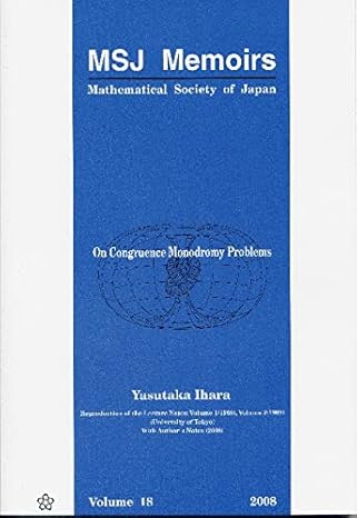 on congruence monodromy problems 1st edition yasutaka ihara 4931469507, 978-4931469501