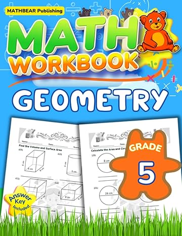 mathbear geometry workbook grade 5 5th grade geometry workbook area perimeter circumference angles volume